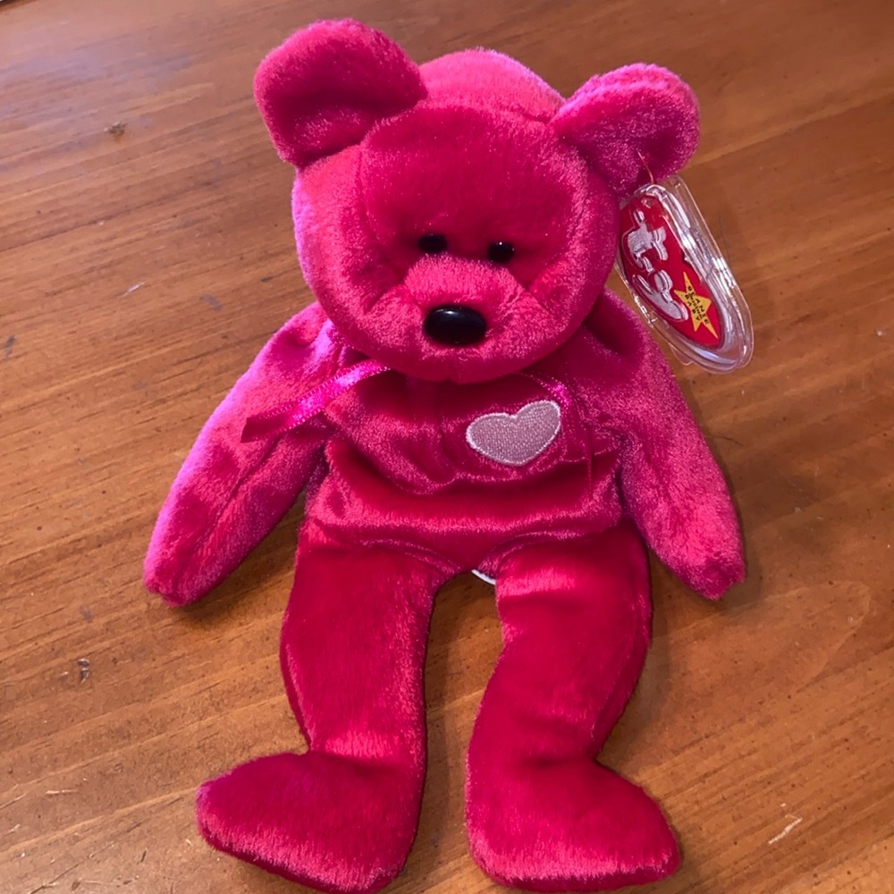 Vintage 1998/1999 TY Beanie Baby Babies Valentina Bear Hologram Error Tag